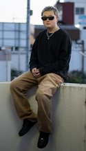 Load image into Gallery viewer, Liberaiders GARMENT DYED COTTON KNIT CREWNECK (BLACK)