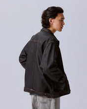 Load image into Gallery viewer, Liberaiders WASHED LEATHER JACKET (BLACK)