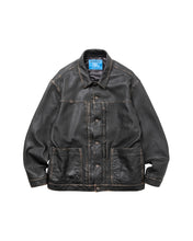 Load image into Gallery viewer, Liberaiders WASHED LEATHER JACKET (BLACK)