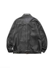 Load image into Gallery viewer, Liberaiders WASHED LEATHER JACKET (BLACK)