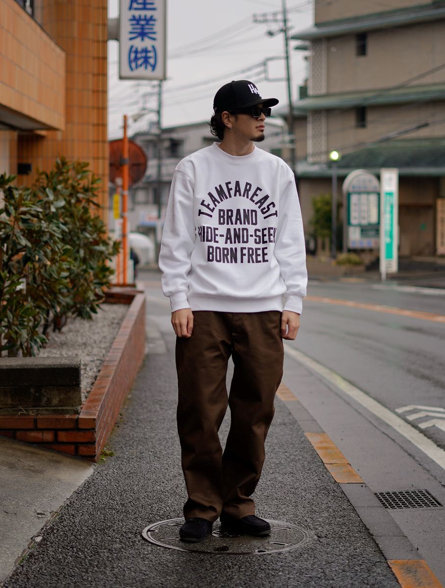 トップス Hide and Seek College Sweat Shirt(24ss) Hide and Seek College Sweatshirt 24ss (WHT) – BASE L.H.P