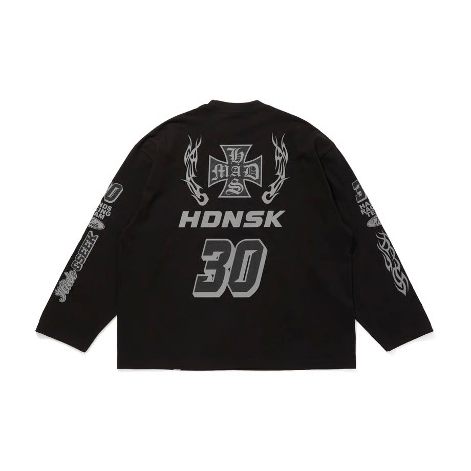 【HIDE AND SEEK】Racing L/S Tee・XLサイズ HideandSeek Racing L/S Tee(Loose Fit)(BLK) – BASE L.H.P