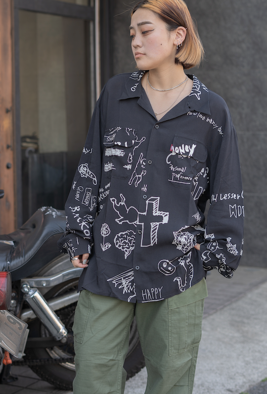 Hide and Seek Diary L/S Shirt(BLK)