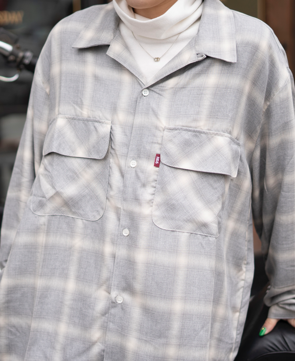 Hide and Seek Ombre Check L/S Shirt(23ss)(GLY) – BASE L.H.P