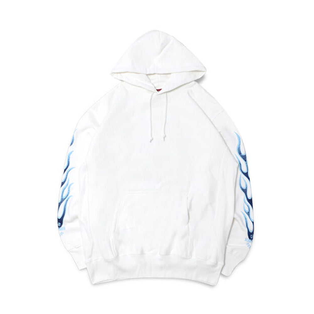 Hide and Seek Flame Hooded Sweat Shirt (White) – BASE L.H.P