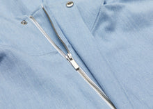 Load image into Gallery viewer, D / Hill Grey "Ocean" Half Zip Denim / Neoprene Hoodie