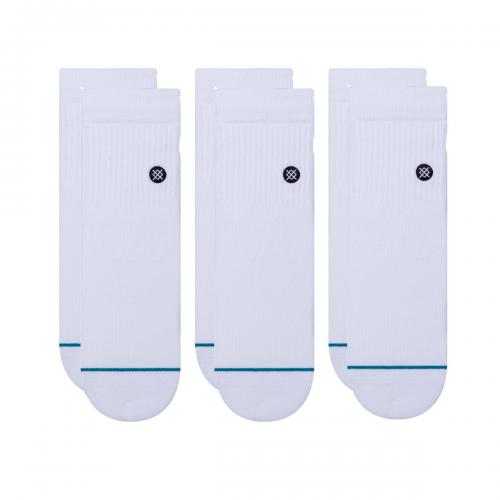 Stance Sox Icon Quarter 3 Pack (White)