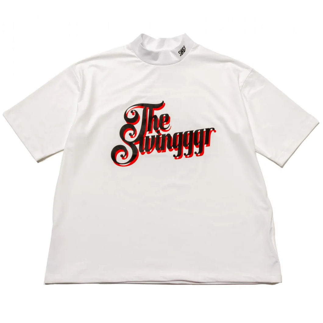 THE SWINGGGR DOUBLE COL MOCK NECK TEE (WHITE)