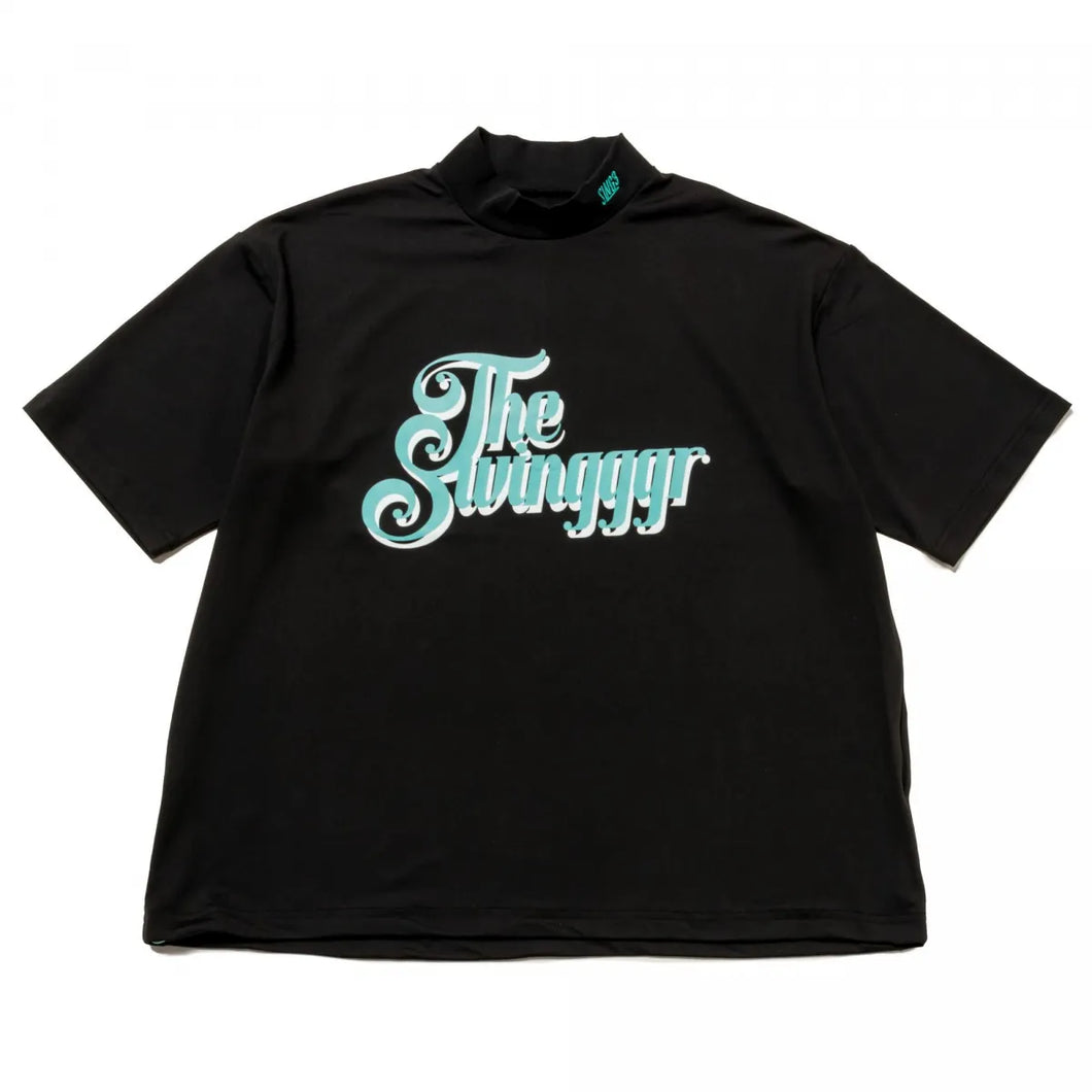 THE SWINGGGR DOUBLE COL MOCK NECK TEE (BLACK)