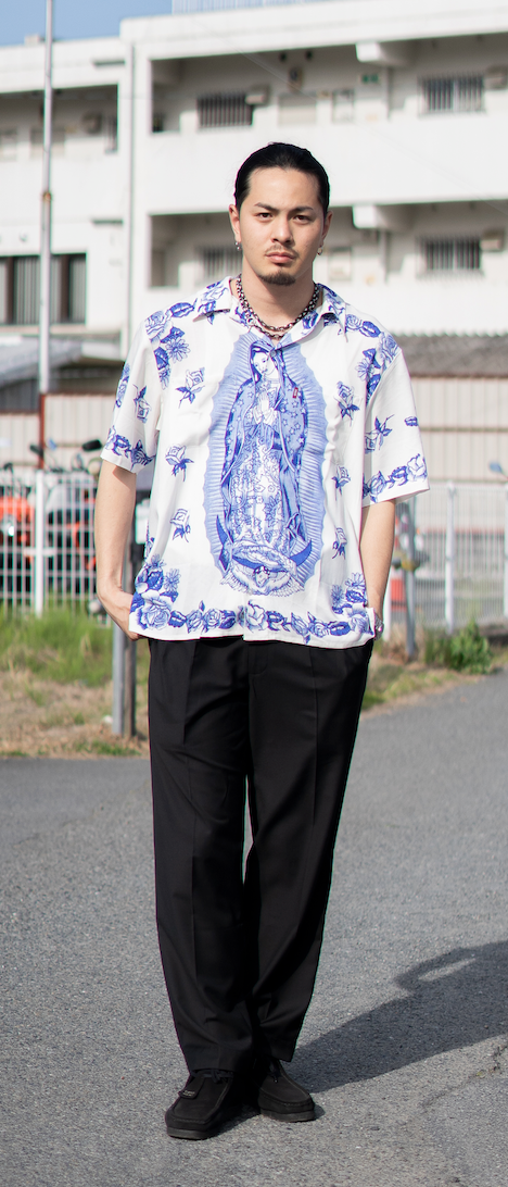 Hide and Seek Maria S/S Shirt(WHT×Blue) – BASE L.H.P