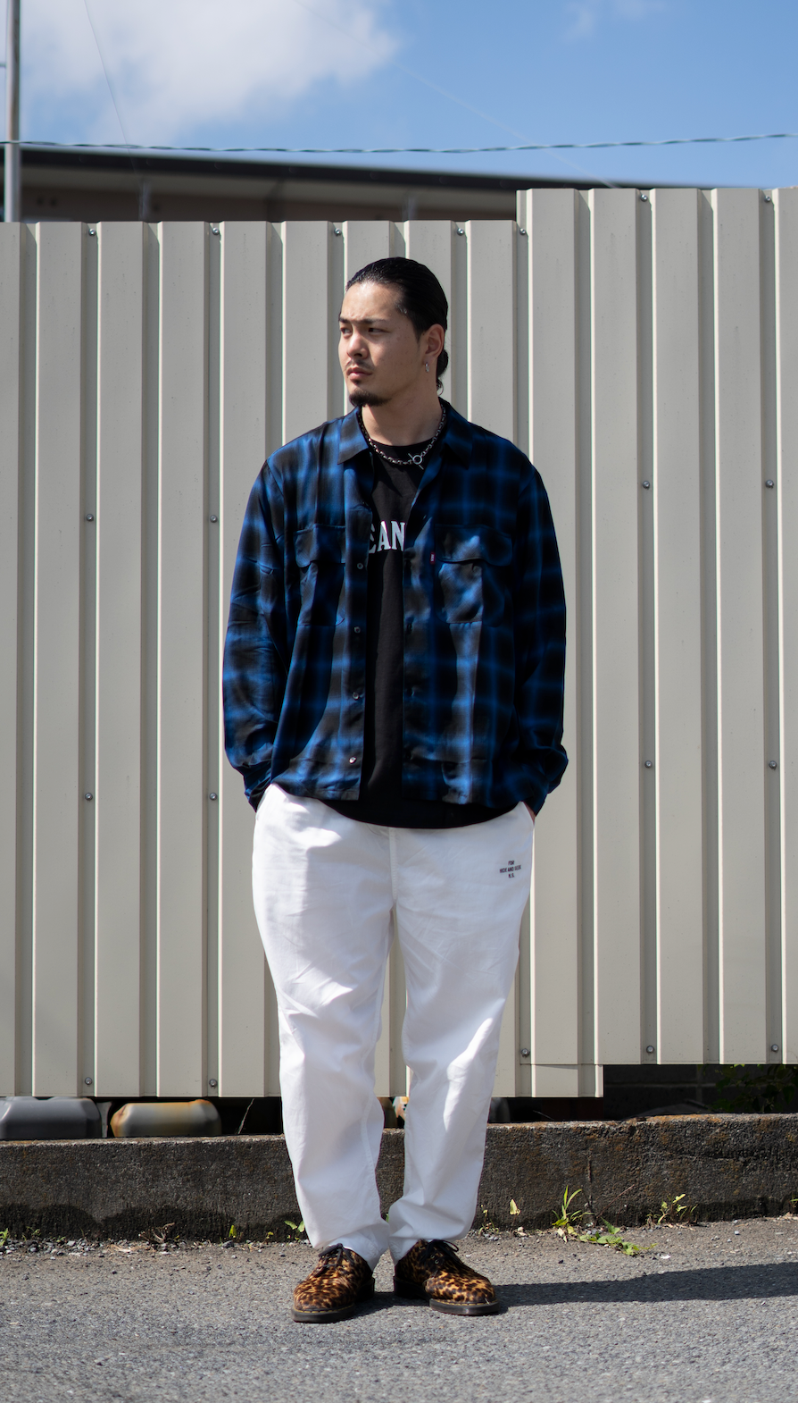 Hide and Seek Ombre Check L/S Shirt(23ss)(Blue)