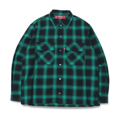 Hide and Seek Ombre Check L/S Shirt 23AW (Green)