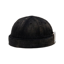 Load image into Gallery viewer, THE.H.W.DOG VINTAGE DENIM ROLL CAP (Black)
