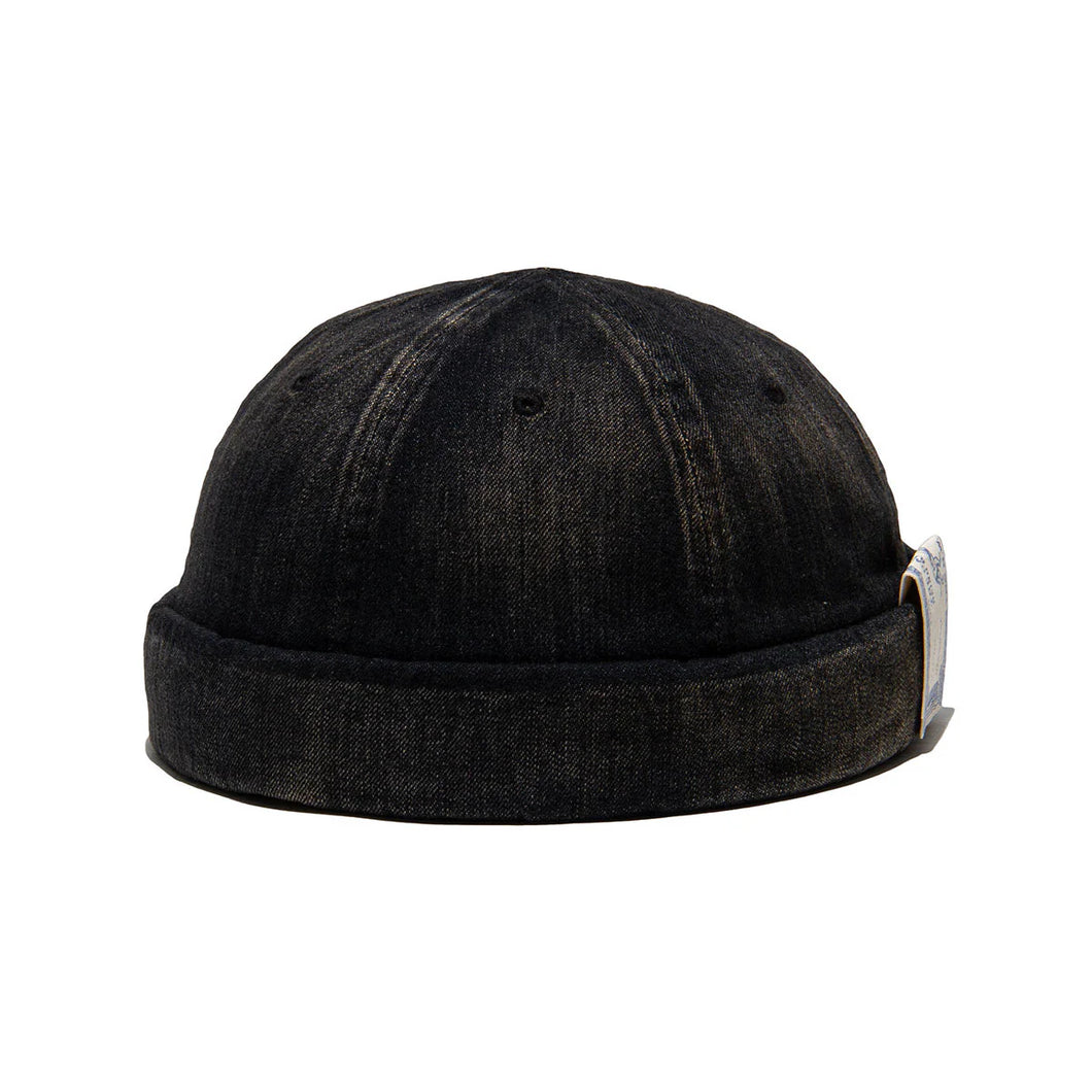 THE.H.W.DOG VINTAGE DENIM ROLL CAP (Black)