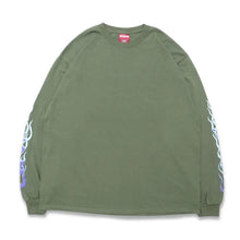 Load image into Gallery viewer, Hide and Seek Flame L/S Tee 23aw(Army Green)
