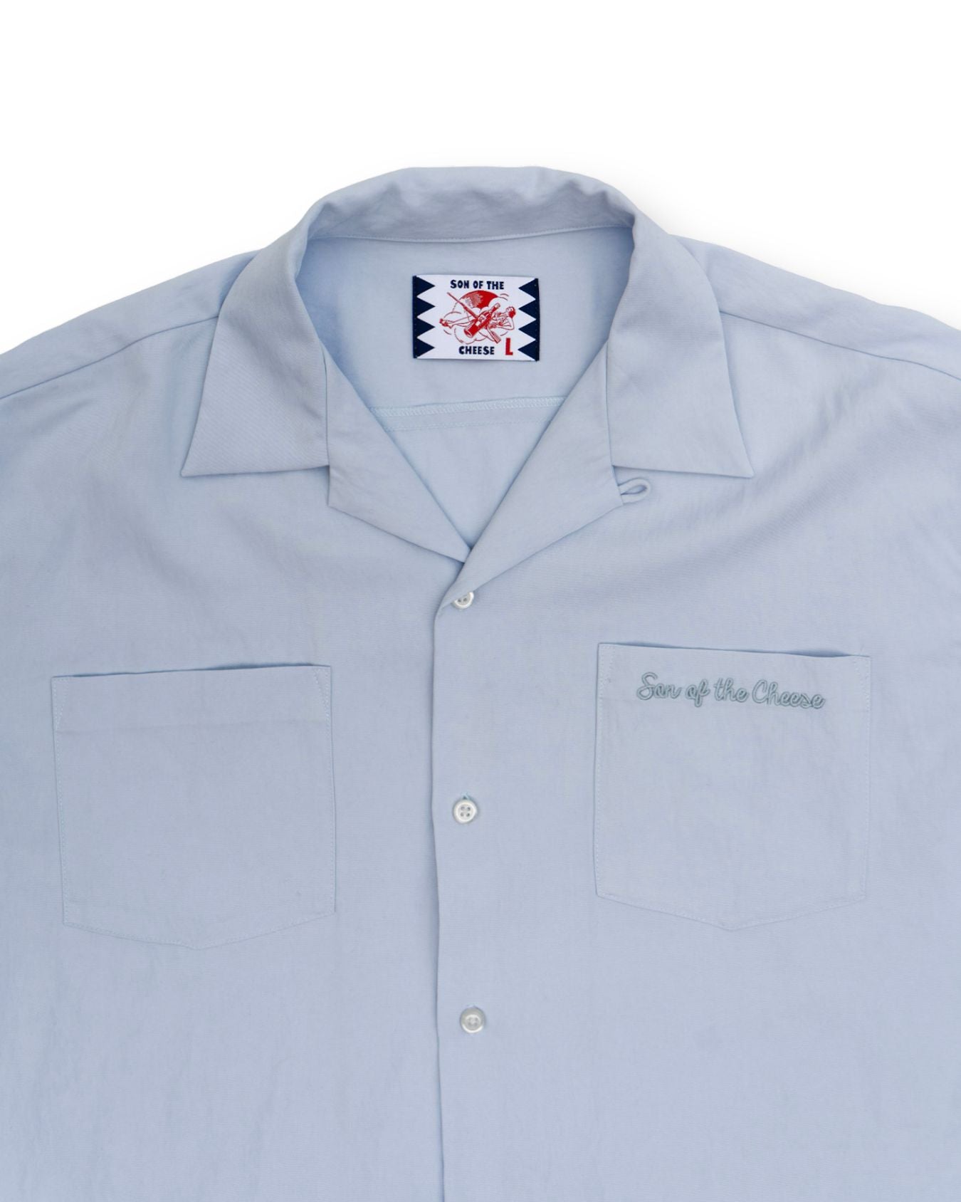 SON OF THE CHEESE RAYON OPEN COLLAR SHIRT(SKY BLUE) – BASE L.H.P