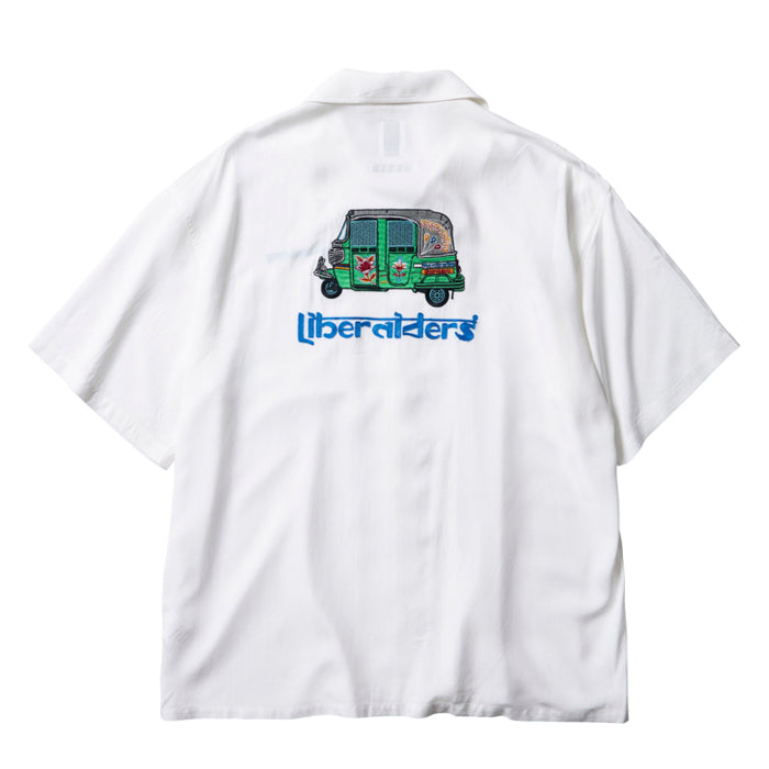 Liberaiders CNG 人力車人造絲短袖襯衫（白色）