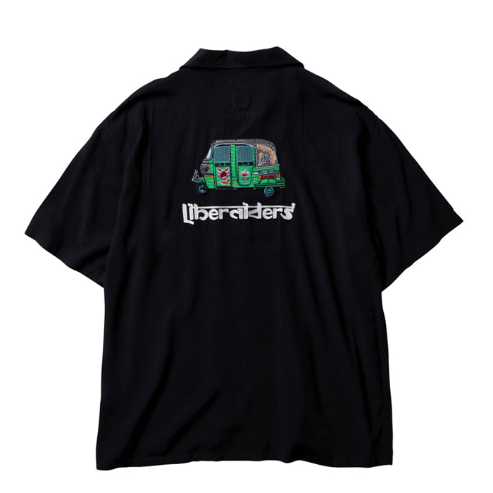 Liberaiders CNG 人力車人造絲短袖襯衫（黑色）