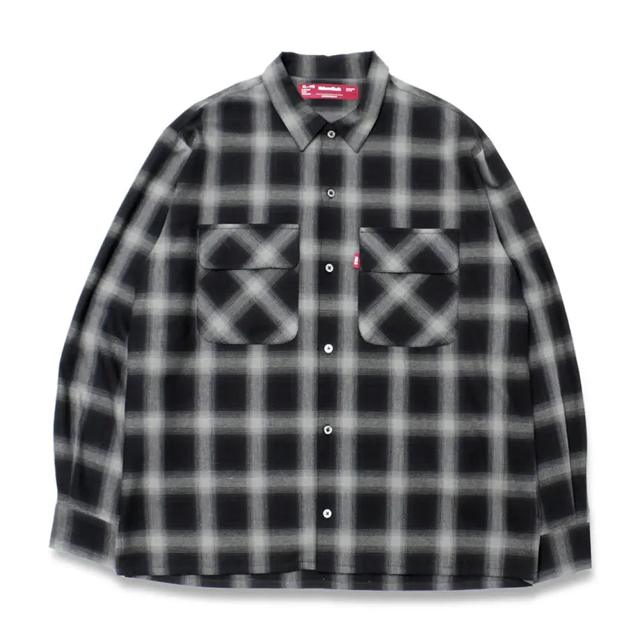 Hide and Seek Ombre Check L/S Shirt 23AW (BLK)