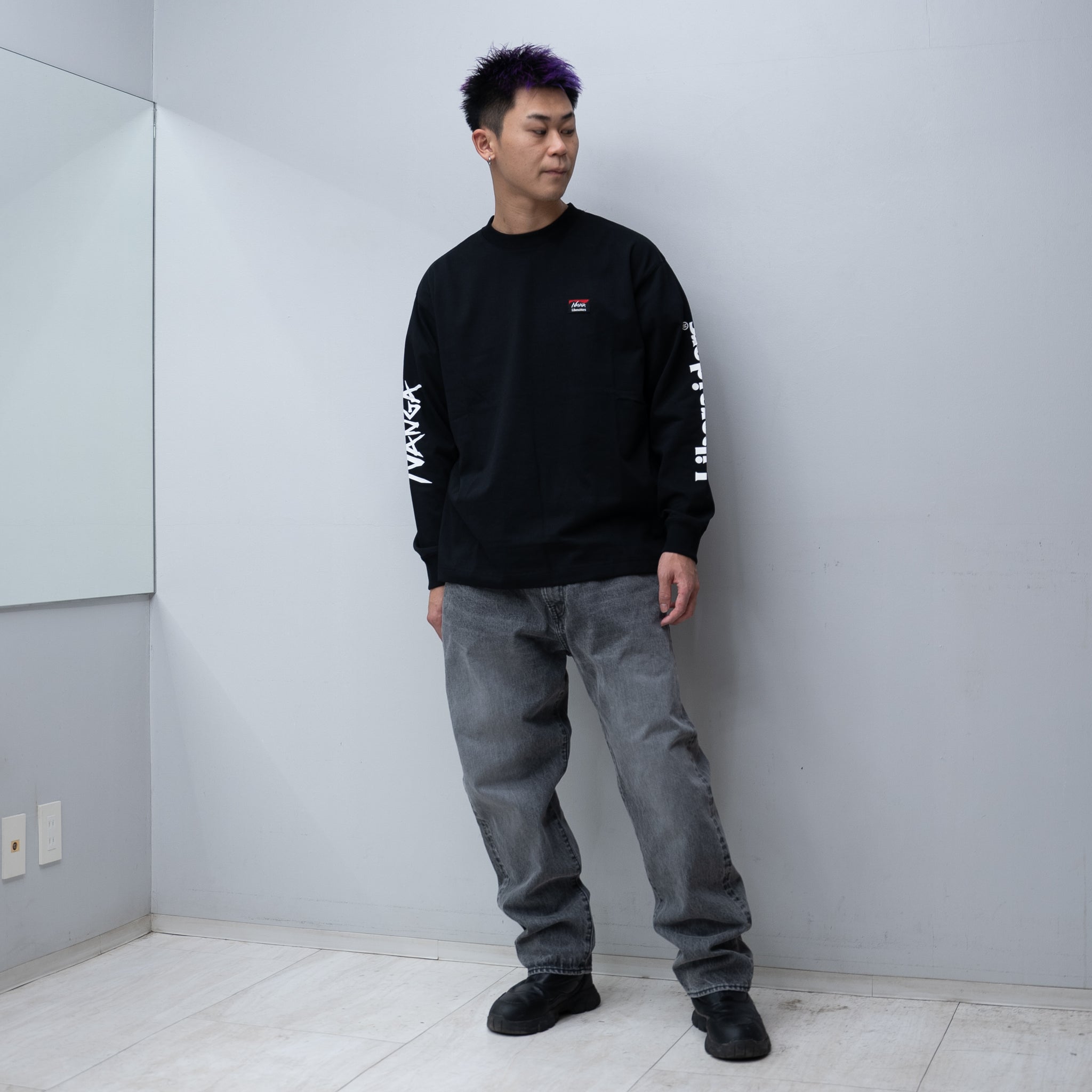NANGA X LIBERAIDERS ECO HYBRID L/S TEE(BLACK) – BASE L.H.P