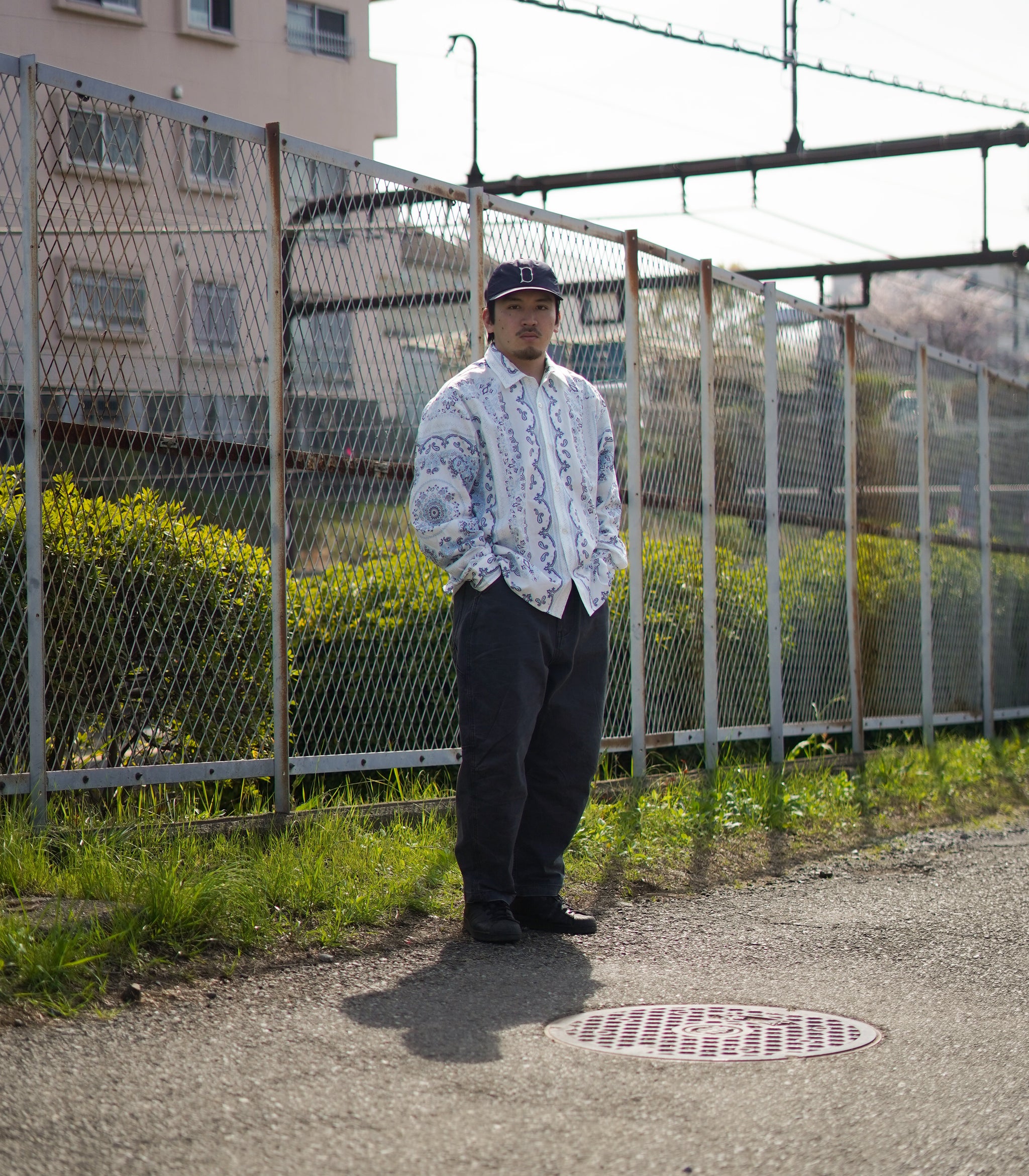Hide and Seek Bandana Pattern L/S Shirt (WHT) – BASE L.H.P