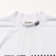 Load image into Gallery viewer, THE SWINGGGR SQUAD MESH MOCK TEE, WHITE
