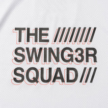 Load image into Gallery viewer, THE SWINGGGR SQUAD MESH MOCK TEE, WHITE
