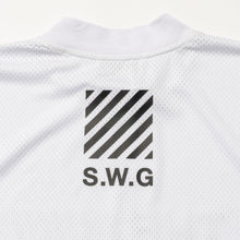 Load image into Gallery viewer, THE SWINGGGR SQUAD MESH MOCK TEE, WHITE
