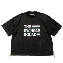 Load image into Gallery viewer, THE SWINGGGR SQUAD MESH MOCK TEE, BLACK
