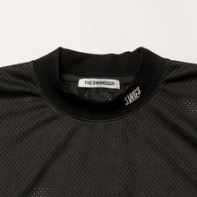 Load image into Gallery viewer, THE SWINGGGR SQUAD MESH MOCK TEE, BLACK
