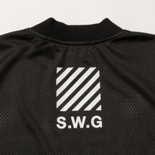Load image into Gallery viewer, THE SWINGGGR SQUAD MESH MOCK TEE, BLACK

