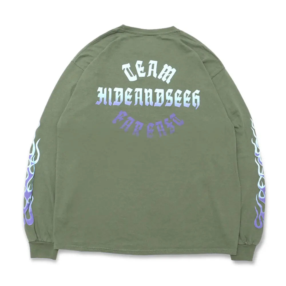 Hide and Seek Flame L/S Tee 23aw(Army Green)