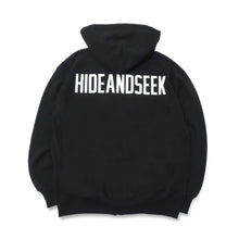 Charger l&#39;image dans la galerie, Hide and Seek College Zip Hooded Sweat Shirt 23aw (BLK×WHT)
