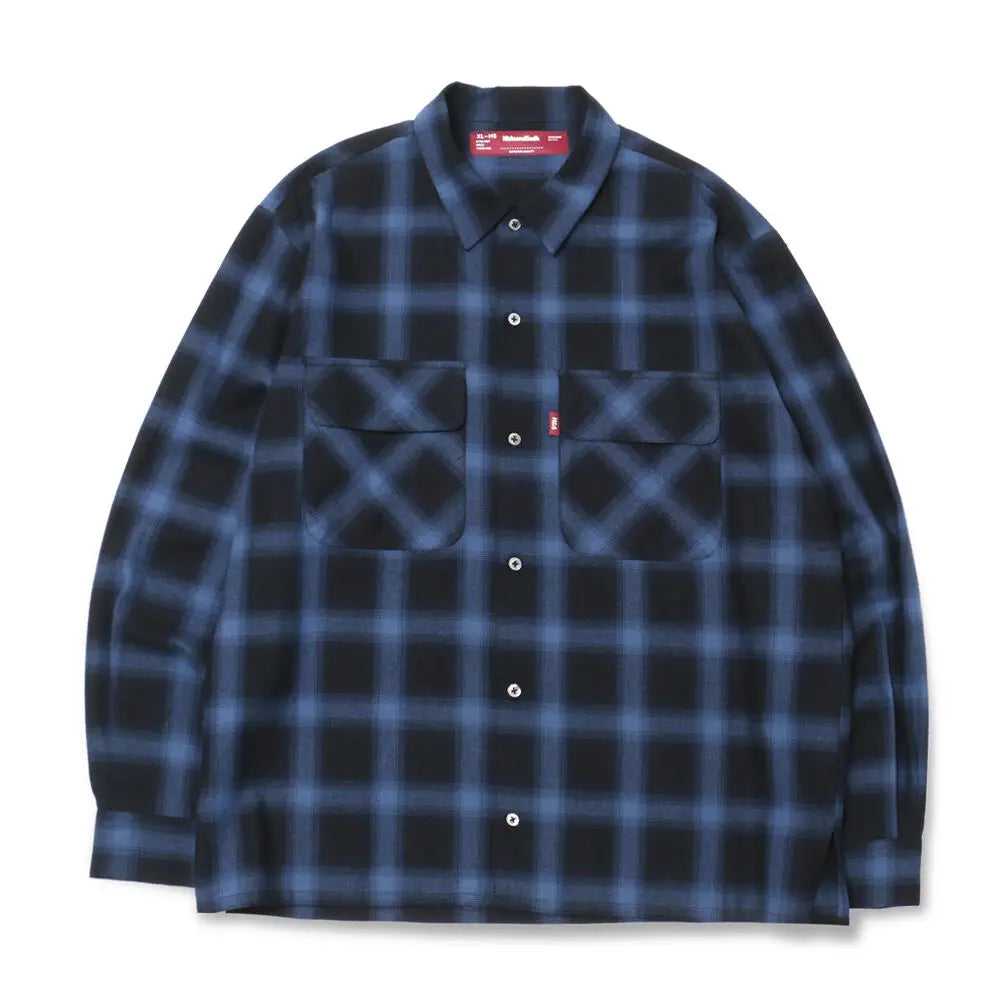 Hide and Seek Ombre Check L/S Shirt 23AW (Blue)