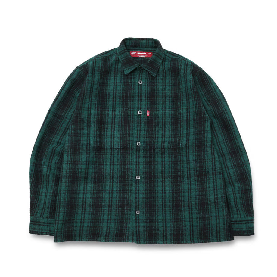 Hide and Seek Check Shirt Jacket 24aw (Green)