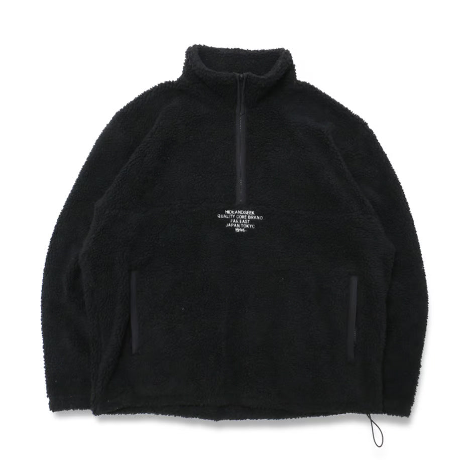 Hide and Seek Boa Half Zip Jacket (BLK) – BASE L.H.P