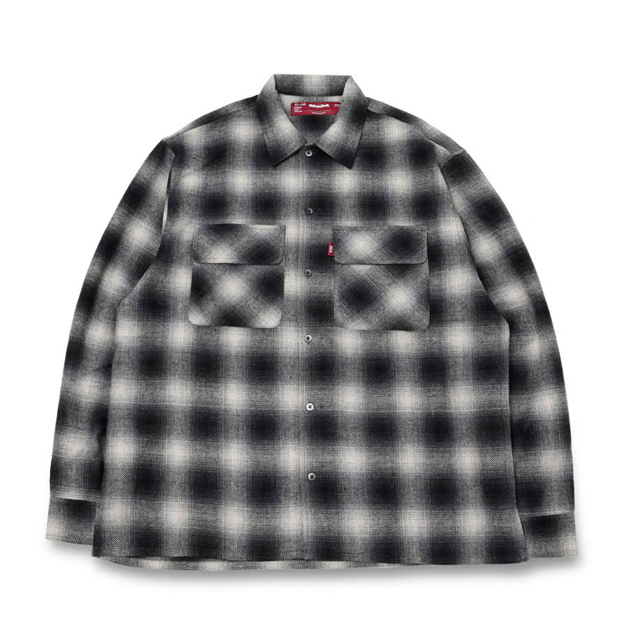 Hide and Seek Wool Ombre Check L/S Shirt(24aw)(White)