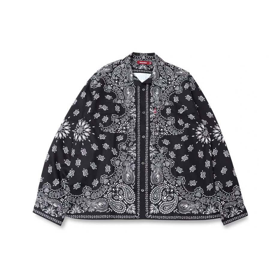 HIDE AND SEEK Bandana　PatternShirt ブラック Bandana Pattern S/S Shirt(24ss) | HIDE AND SEEK