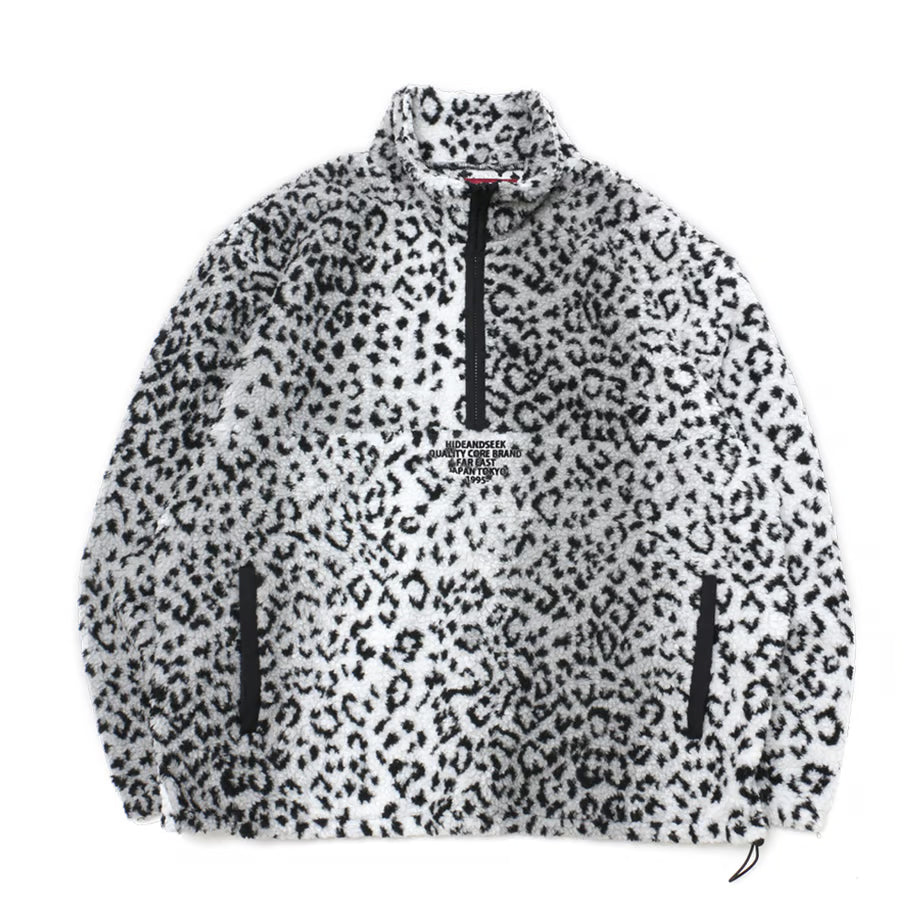 Hide and Seek Boa Half Zip Jacket (Leopard)
