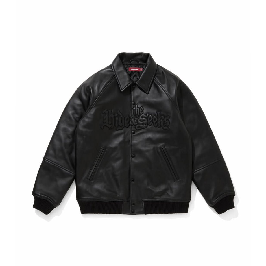 H&S×Toru Nishiura Leather Varsity Jacket HideandSeek×Toru Nishiura