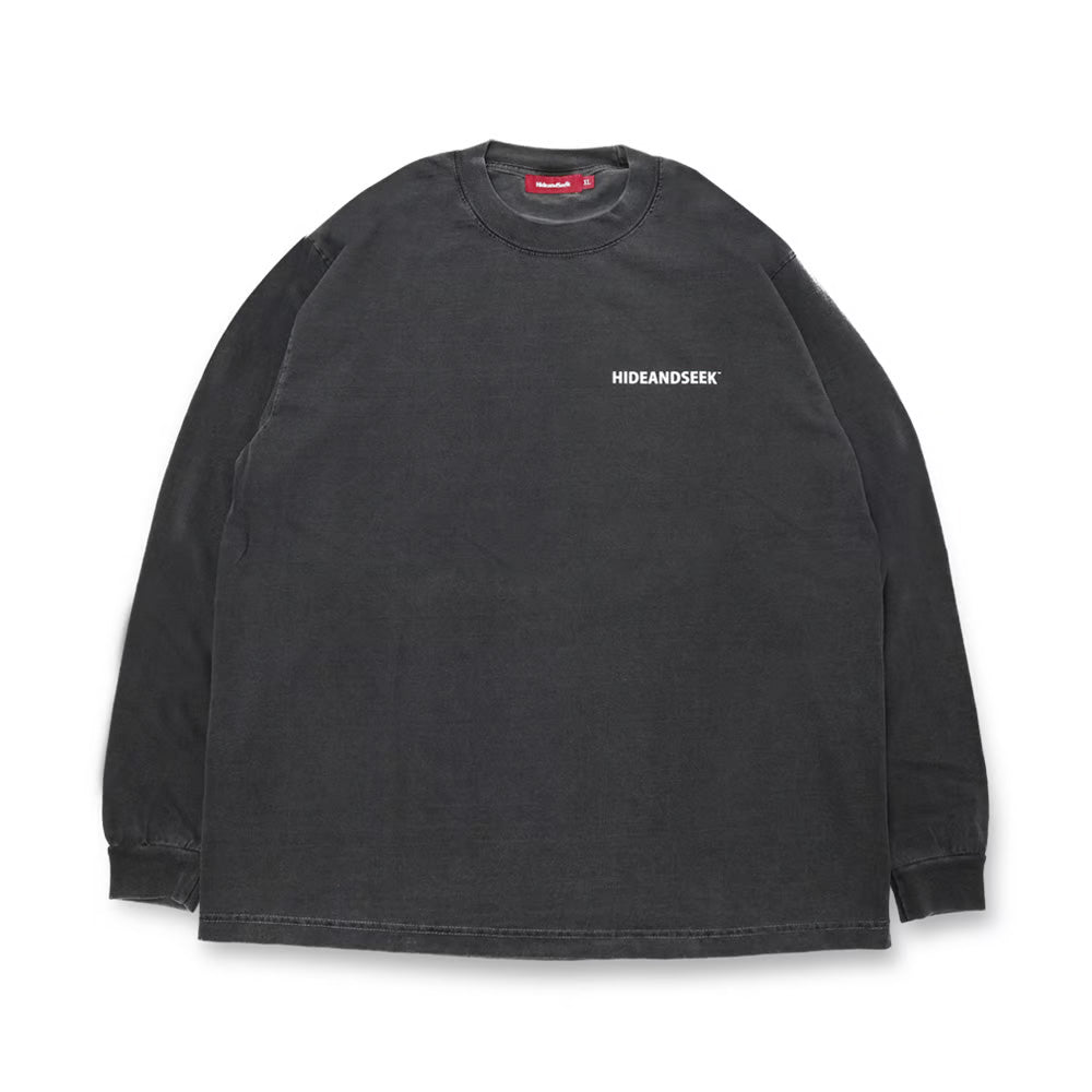 Hide and Seek  H&S Logo L/S Tee 24aw BigSilhouette (D-BLK)