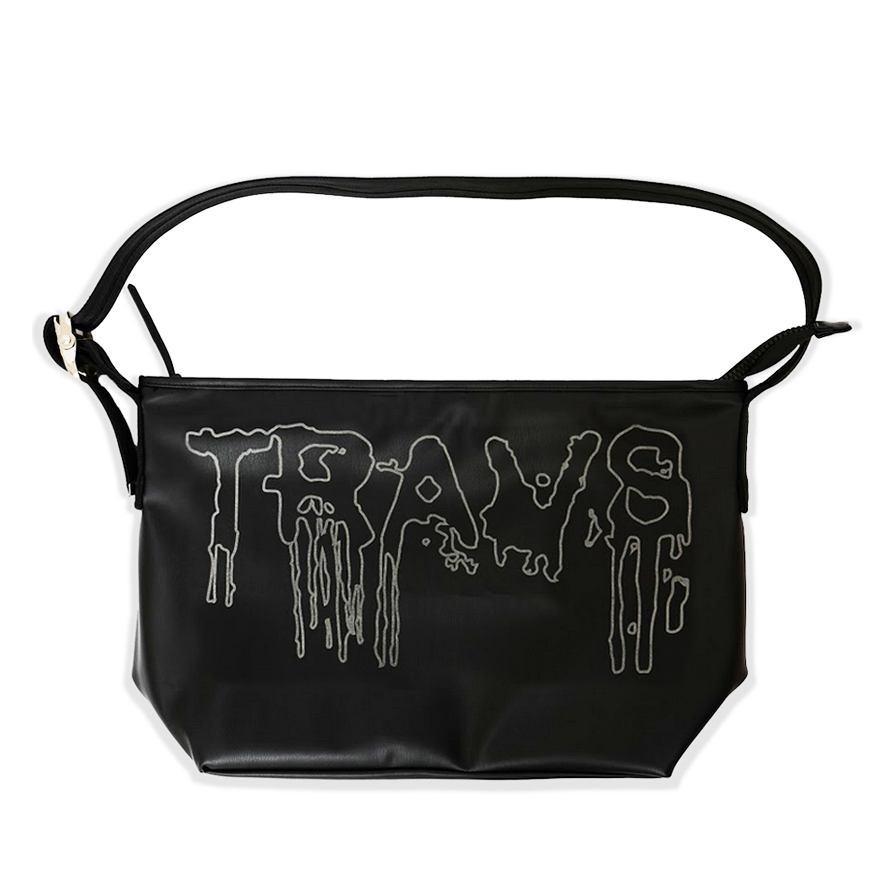TRAVS Vegan Leather Messenger Bag Blood Logo