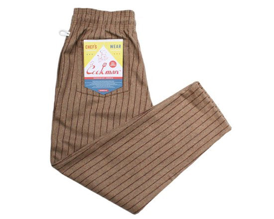 COOK MAN Chef Pants Wool mix Stripe (Beige)