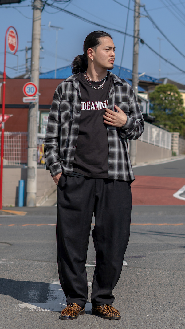 Hide and Seek Ombre Check L/S Shirt(23ss)(BLK)