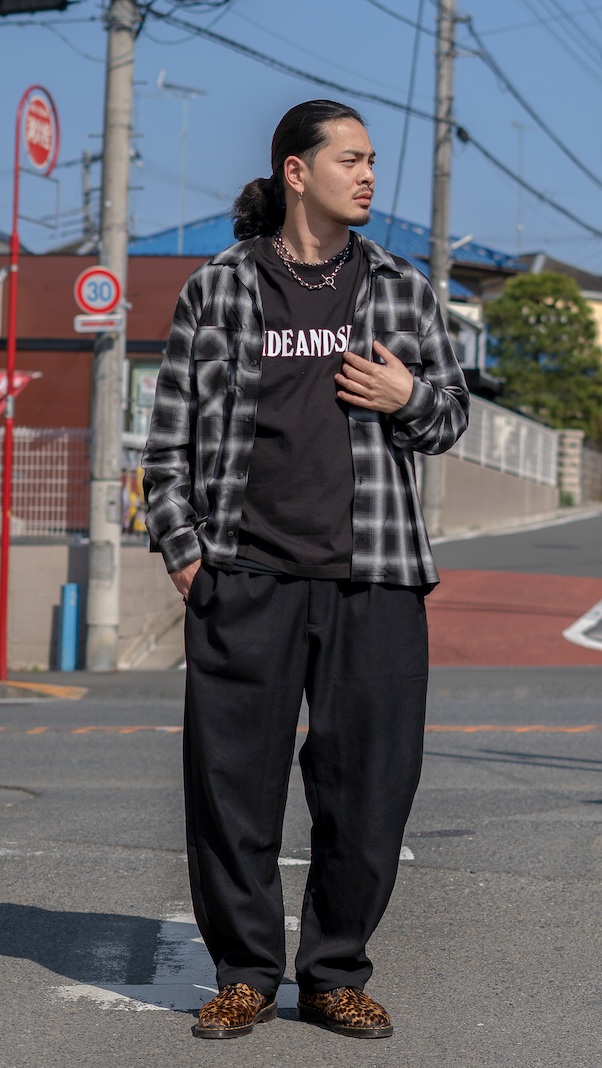 【30%OFF】Hide and Seek Ombre Check L/S Shirt(23ss)(BLK)