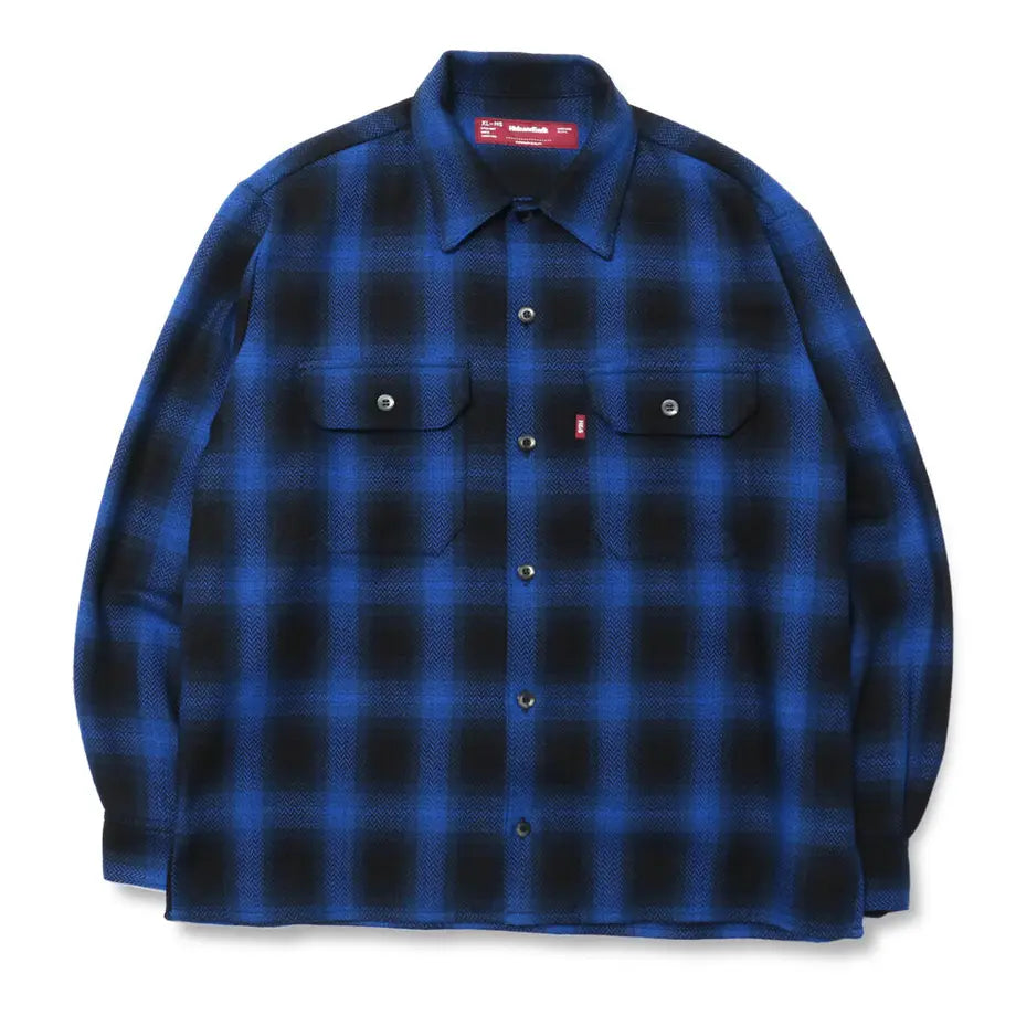 Hide and Seek Ombre Check L/S Shirt 22aw (Blue)