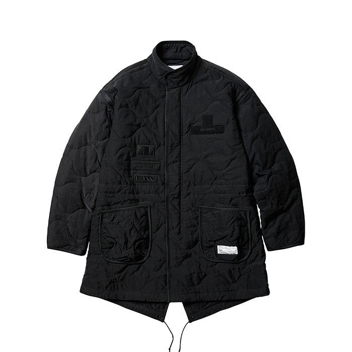 QUILTED FISHTAIL COAT (Black)