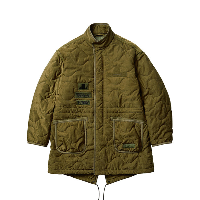QUILTED FISHTAIL COAT (Olive)