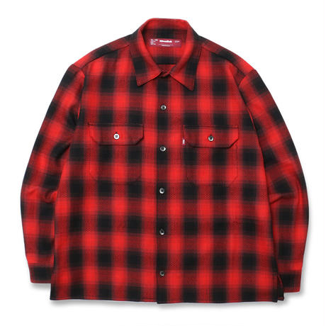 Hide and Seek Ombre Check L/S Shirt 22aw (Red)