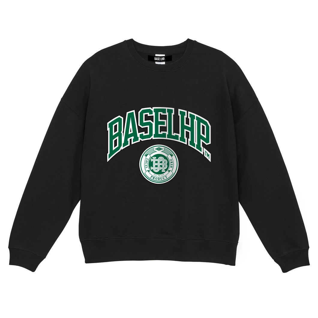 BASE LHP College logo crew neck (Green)　